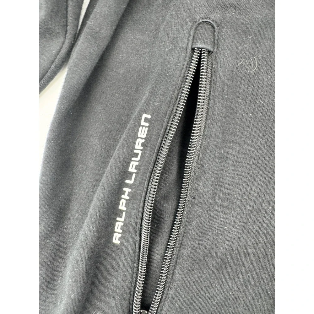 Polo Ralph Lauren Performance Track Jacket Men‎ XL Black Red Trim Stripe Zip